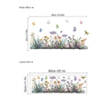 Adesivo murale floreale autoadesivo con dimensioni e decorazione con farfalle - ZB553/30*90*1 Foglio (Senza Busta)