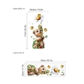 Vinilo decorativo de oso de dibujos animados y margaritas para pared de dormitorio - Oso Con Margarita / 30x90cm (Tamaño de Diseño)
