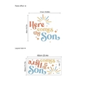Sticker mural Here Comes The Son avec rayons de soleil pour baby shower de garçon - Here Comes The Son (ZB643/30x60/Sans Sac)