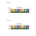 Sticker mural clôture colorée avec fleurs pour chambre d'enfant et décoration - PC740-Clôture-30-120cm