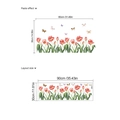 Rote Aquarell Tulpen Wandaufkleber mit Schmetterlingen und Anwendungseffekt - 30*90*1 Blatt