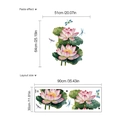 Self-adhesive pink lotus and dragonfly wall stickers for home decoration 51x64cm - Lotus Dragonfly Style (YD327/30x90cm)