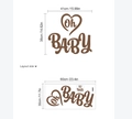 Brown Oh Baby wall decal sticker for baby shower arch decor with size specifications - Brown Style (41x38cm)