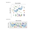 Marine animals wall stickers featuring blue whales and sea turtles for nursery wall decor - Ocean World (YD312)