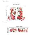 3D pink rose wall decal set with white grid background for home living room decor - Rose Window Style (RA523)