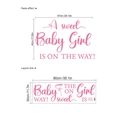 Adesivi murali rosa Baby Girl per rivelazione genere con dimensioni 67x45cm per la cameretta - Stile 30x90cm (A sweet baby girl is on the way)
