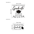 Black Class of 2025 graduation wall sticker with graduation cap and diploma design - Class of 2025 (PC933) / 30x50cm