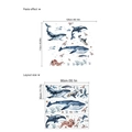 Watercolor blue whale and sea animal wall decals for kids room home decor set - Watercolor Shark Style (ZB896)