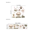 Fairy mushroom house wall sticker with unicorn in soft pink PVC 71x63cm size - Mushroom Elf House / Zb767 / 30*120 (without Bag)