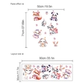 Cartoon animal wall stickers featuring a panda and fox with birthday party theme motifs - Cartoon Animal Style (SC371)
