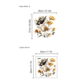 Wandtattoo Set mit Blumenmuster im Aquarell-Stil, Layout 30x30cm in Schwarz und Gold - Stil SC430 (30x30cm)