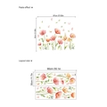 Pegatinas de pared de amapolas rosas y mariposas con dimensiones de 97x82 cm - Amapola Floral Mariposa (ZB849)