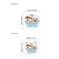 Cartoon girl and puppy bath wall sticker for bathroom decor with Shower Time text - Girl Dog Bathing (PC846) / 30x30cm