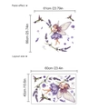 Adesivo murale fata lavanda con ali viola e colibrì per decorazione interni - SC169/40*60 (Senza Borsa)