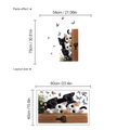 Pegatinas de pared de gatos y mariposas dibujo animado diseño y efecto decorativo - SC339-40X60-Pegatina Puerta Gato (Sin Bolsa)