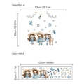 Bohemian cowgirl wall sticker variant with horse and guitar layout and size details - White Hat Girl
