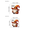 Halloween gnome wall sticker with pumpkin design and dimensions shown on white background - YA300/30*30