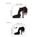 Vinilo decorativo silueta mujer negra mostrando efecto final de 27x21cm y diseño - SC533-25x30-Silueta de Belleza