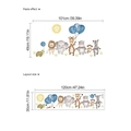 Cartoon animal wall stickers with sun, lion, and giraffe in layout and paste effect sizes - Animal Outing (TA024) / 120x30cm