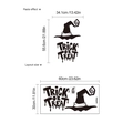 Sticker mural Halloween chapeau de sorcière noir avec texte Trick or Treat en 60x30cm - 10Y36-A70/30*60 (Sans Sac)