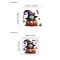 Halloween gnome with purple wizard hat on pumpkin wall sticker layout size 30x30cm - YA303/30*30