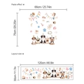 Cartoon birthday dog wall stickers set with party hats and balloons layout - Puppy Collection (30x120cm)