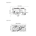Vinilo decorativo para lavadero con diseño de perros en PVC negro para pared - Burbujas de Perro (ZB710)