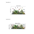 Grüne Blätter Schmetterling Wandtattoo Layout 90x30cm und Klebeeffekt 85x45cm - Grünes Blatt Blume Schmetterling Stil (ZB948)