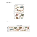 Library themed wall decal with educational keywords and books in warm tones for reading nooks - Zb851-book-30-120---(no Bag)