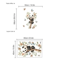Wandtattoo Panda Layoutgröße 60x40cm und Darstellung des Klebeeffekts fürs Kinderzimmer - Panda-Muster (SC398)