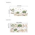 Muursticker met cartoon bosdieren giraffe, olifant en leeuw voor kinderkamer decoratie - Jungle Dieren Stijl (ZB879)