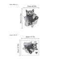 3D schattige grijze kitten muursticker met gebroken muureffect en lay-out specificaties - Grijze Kat Specificatie (25x30)