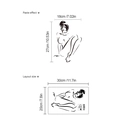 Minimalistische zwarte lijntekening muursticker zittende vrouw in lay-out en plakformaat - Zittende Vrouwen Lijntekening (SC532)