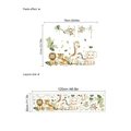 Watercolor jungle animal wall stickers featuring lion giraffe and elephant for kids room - Jungle Animals (ZB844) / 120x30cm