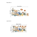 Vintage kitchen wall stickers with bread and coffee grinder, layout size 60x30cm - Kitchen Bakery Utensils Style (ZB711)