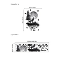 Halloween howling wolf wall sticker with full moon and bats layout in black PVC - ZB873 (Without Bag)