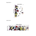 Cartoon Halloween wall sticker set with witch and ghost figures, size 120x30cm - ZD813 Door Sticker Style (120x30cm)