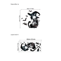 Halloween heks muursticker met lay-out en afmetingen voor de wanddecoratie - ZD766/30*60 (Zonder Zak)