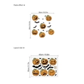 Pegatinas de pared de Halloween con caras de calabaza naranjas y murciélagos negros - Patrón de Calabaza Divertida y Murciélago (ZD775) / Juego de Expresiones de Calabaza