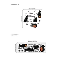 Halloween Wandtattoo Set mit schwarzer Katze und Kürbis, 90x30cm PVC Aufkleber - ZD819 (30x90cm)