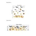 Halloween pumpkin and bat wall sticker set with paste effect and layout dimensions - ZD770-30x120cm (No Bag)