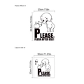 Cartoon Baby und Katze Toilettendeckel Aufkleber mit Spruch und Layout Informationen - Cartoon Baby (TA098) / 30x30