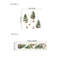 Watercolor forest animal wall stickers set with deer, fox and trees for nursery decor - Forest Animals And Pine Trees Style (ZB893)