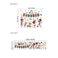 Cartoon welcome school wall stickers for classroom decor with layout size dimensions - Cartoon School Theme