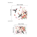Dimensiones y diseño de los vinilos de PVC con colibríes y flores para baño y pared - Estilo Colibrí Y Flores (LA602)