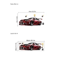 Red sports car cartoon wall sticker set with race trophies for kids room decor - Red Racing Car Set / 90x30