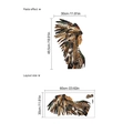 Indian feather girl wall sticker with layout dimensions and paste effect for bedroom - TA130 (30x60cm)