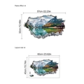 3D Schneeberg und See selbstklebender PVC Wandtattoo mit Layout Abmessungen - TA120 (40x60cm)