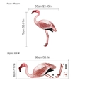 Pink flamingo wall sticker size guide showing 79x55cm finished and 90x30cm layout - SC653 30x90cm