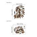 Indian chief head wall decal with feathers, paste effect 28x33cm and layout 40x30cm size - Native American Chief (TA129) / Layout 40x30